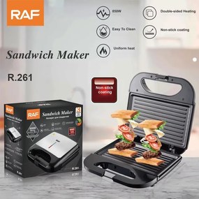 RAF Τοστιέρα με Αντικολλητικές Πλάκες 850W R.261 - Sandwich Maker with Non-Stick Plates