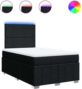 vidaXL Κρεβάτι Boxspring με Στρώμα Μαύρο 120x200 εκ. Υφασμάτινο