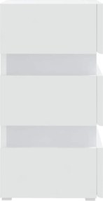 vidaXL Κομοδίνο με LED Λευκό 45 x 35 x 67 εκ. από Επεξεργασμένο Ξύλο