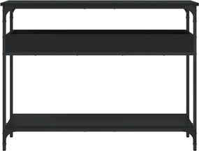 vidaXL Τραπέζι Κονσόλα με Ράφι Μαύρο 100x29x75 εκ. Επεξεργασμένο Ξύλο