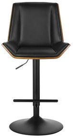 Σκαμπό Bar Numan ΕΜ104,2 Με Πλάτη 52x50x62/96-83/117cm Walnut - ΡU Black Μέταλλο,Τεχνόδερμα