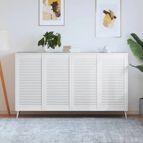 Πορτάκια με Περσίδες 4 τεμ. Λευκά 99,3x49,4εκ Μασίφ Ξύλο Πεύκου