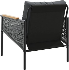 vidaXL Καρέκλες Κήπου 2 τεμ. Μαύρες με Μαξιλάρια