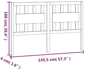 vidaXL Κεφαλάρι Κρεβατιού Λευκό 145,5x4x100 εκ. από Μασίφ Ξύλο Πεύκου