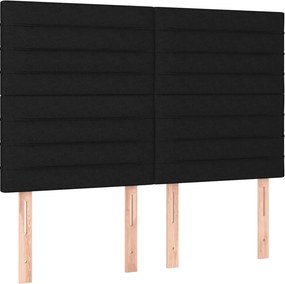 vidaXL Κρεβάτι Boxspring με Στρώμα &amp; LED Μαύρο 140x190 εκ. Υφασμάτινο