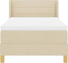 vidaXL Κρεβάτι με ελατήρια με στρώμα Κρεμ 200 x 100 cm ύφασμα