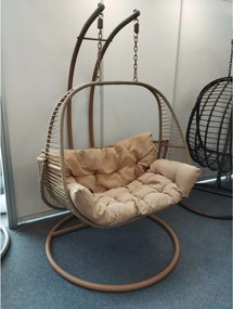 Κήπος πολυθρόνα Home ESPRIT Ανοιχτό καφέ 108 X 60 X 118 CM