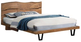 ΚΡΕΒΑΤΙ NICOLE HM8218.11 ΑΠΟ ΜΑΣΙΦ ΞΥΛΟ ΑΚΑΚΙΑΣ 212,5x180x106εκ. ΓΙΑ ΣΤΡΩΜΑ 160Χ200