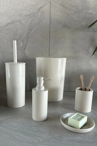 Stewehome Σετ μπάνιου 5 τεμαχίων από πλαστικό Μπεζ 18x18x25 cm