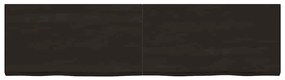 vidaXL Ράφι Τοίχου Σκούρο Καφέ 220x60x(2-6) εκ. Επεξ. Μασίφ Ξύλο Δρυός