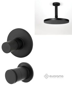 Eurorama RES PRO Μίκτης εν/σμού &amp; La Torre εκτροπέας περ/φικός 3 εξ &amp; Αν/μενη κεφαλή Φ20εκ &amp; μπράτσο οροφής 10εκ Black Matt