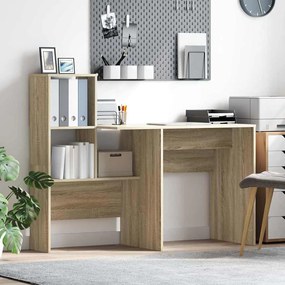 vidaXL Γραφείο Δρύς Sonoma 131,5 x 50 x 106,5 εκ. Επεξεργασμένο ξύλο