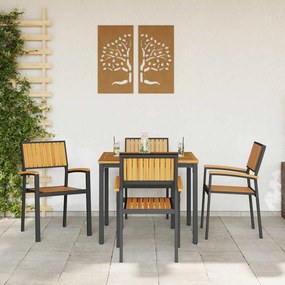 vidaXL Καρέκλα Κήπου 4 pcs Καφέ 56 x 57 x 87εκ. Μασίφ ξύλο ακακίας