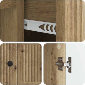 vidaXL Πλαϊνό γραφείο Artisan Δρυς 66 x 34,5 x 90 εκ