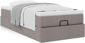 vidaXL Οθωμανικό κρεβάτι με στρώμα Taupe 90x200cm ύφασμα