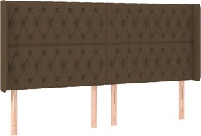 vidaXL Κρεβάτι Boxspring με Στρώμα &amp; LED Σκ.Καφέ 200x200εκ. Υφασμάτινο