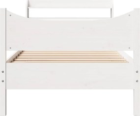 vidaXL Πλαίσιο Κρεβατιού Κεφαλάρι Λευκό 75x190εκ. Μασίφ Πεύκο