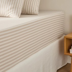 Σεντόνι με λάστιχο από βαμβάκι, ύψος 30 εκ., Soizic μπεζ