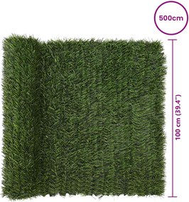 vidaXL Τεχνητός φράκτης Ανοιχτό Πράσινο 1 x 5 m PVC και Ατσάλι