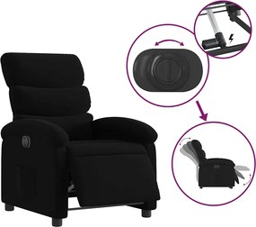vidaXL Πολυθρόνα Ανακλινόμενη Ηλεκτρική Μαύρη Υφασμάτινη