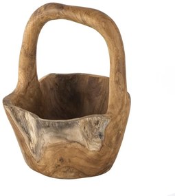Artekko Woody Διακοσμητικό Μπολ με Λαβή από Ξύλο Teak Φυσική Απόχρωση (22x22x33)cm Artekko 49935