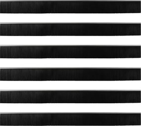 vidaXL Σφραγίδες πόρτας με βούρτσες που προσαρτώνται 6 pcs Ασημί