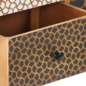 vidaXL Μπουφές με Τυπωμένο Σχέδιο 130x30x70 εκ. από Μασίφ Ξύλο Μάνγκο
