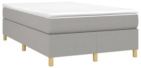 vidaXL Κρεβάτι Boxspring με Στρώμα Ανοιχτό Γκρι 120x200 εκ. Υφασμάτινο