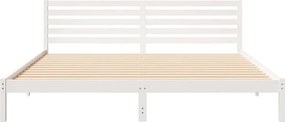 vidaXL Σκελετός Κρεβατιού Λευκό 200 x 210 cm Στερεά ξυλεία πεύκου