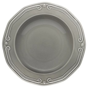 Πιάτο Φαγητού Βαθύ Πορσελάνης Ανάγλυφο Grey 23εκ. Athenee Estia 07-13677