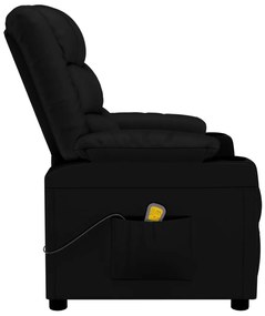 vidaXL Πολυθρόνα Μασάζ Μαύρη από Συνθετικό Δέρμα