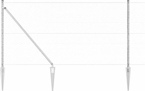 vidaXL Στύλος Περιφράξεων Ασημί 25 x 1,4 μ. (36 μμ πλέγμα) Ατσάλι