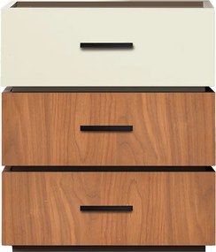Κομοδίνο Sonlen pakoworld mdf σε καρυδί-μπεζ απόχρωση 60x40x66εκ