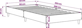 vidaXL Σκελετός Κρεβατιού Artisan Δρυς 80 x 200 cm Επεξεργασμένο Ξύλο
