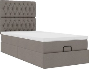 vidaXL Οθωμανικό κρεβάτι με στρώμα Taupe 90x190cm ύφασμα