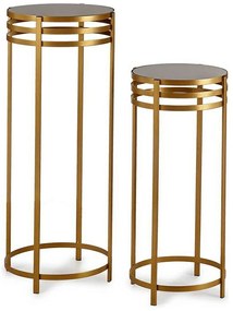 Σετ με 2 τραπέζια Gift Decor Μαύρο Χρυσό Μέταλλο Κρυστάλλινο 42,5 x 105 x 42,5 cm