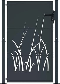 vidaXL Πόρτα Κήπου Ανθρακί 100x125 εκ. Σχέδιο Χαλυβδόφυλλου