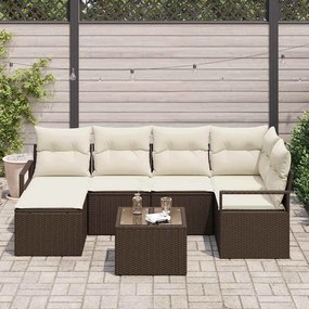 vidaXL Σετ Καναπέ 7 pcs Καφέ συνθετικό ρατάν