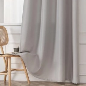 Beauty Home Κουρτίνα μεσαίας σκίασης με 8 μεταλλικούς κρίκους Effect Art 8443 140x270 Ασημί