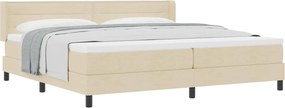 vidaXL Κρεβάτι με ελατήρια με στρώμα Κρεμ 200 x 200 cm ύφασμα