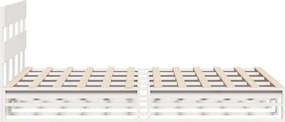 vidaXL Σκελετός Κρεβ. Χωρίς Στρώμα Λευκό 140x200 εκ Μασίφ Πεύκο