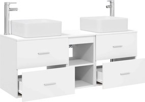 vidaXL Σετ Ντουλαπιών Μπάνιου 3 τμχ. Λευκό 129 x 41 x 80 cm