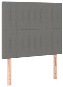 vidaXL Κρεβάτι Boxspring με Στρώμα &amp; LED Σκ.Γκρι 100x200 εκ Υφασμάτινο