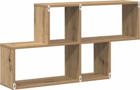 vidaXL Ράφι Τοίχου με ράφι Επιτοίχιο Καφέ Επεξεργασμένο ξύλο
