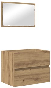 vidaXL Σετ Επίπλων Μπάνιου 3 pcs Μαύρη δρυς 60 x 38.5 x 45 cm