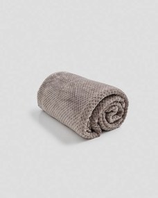 Βελουτέ Κουβέρτα Ανάγλυφη Coral Fleece Minthi 150x210cm Υπέρδιπλη (200x230cm) Γκρι - Μπεζ