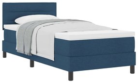 vidaXL Κρεβάτι box spring με στρώμα με στρώμα Μπλε 100 x 200 cm ύφασμα