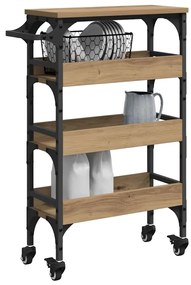 vidaXL Καρότσι Κουζίνας Artisan Oak 53 x 20 x 76 εκ.