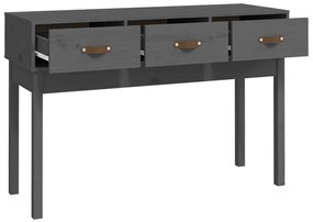 vidaXL Τραπέζι Κονσόλα Γκρί 114x40x75 εκ. από Μασίφ Ξύλο Πεύκου