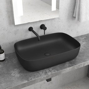 Νιπτήρας Επικαθήμενος LT 2143-PMB 60x39x14,5cm Black Matt Karag Porcelain